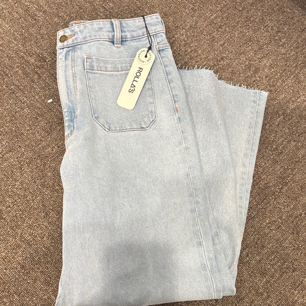 ROLLA'S Women's Faded Blue Ankle Jeans